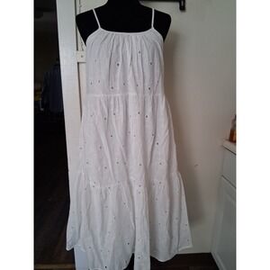 Universal Thread White Eyelet Tiered Midi Dress Womens Small NWT Boho Sundress